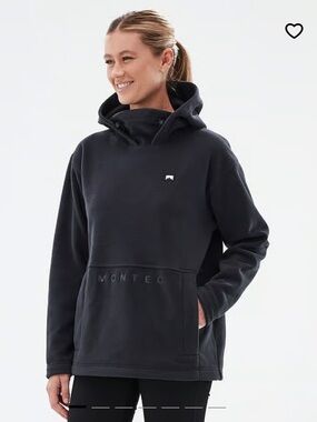 MONTEC - size medium Delta Fleece Hoodie Women Black,